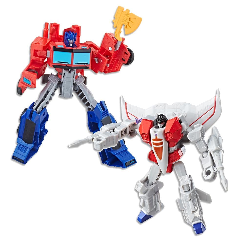 Transformers Authentics Starscream Decepticon + Cyberverse Optimus 