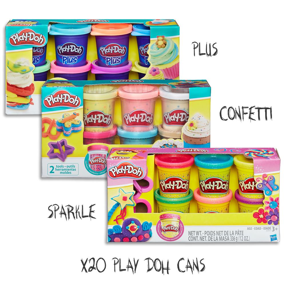 Play Doh - 6x Sparkle, 6x Confetti & 8x Plus Dough Cans Kids Toys Games ...