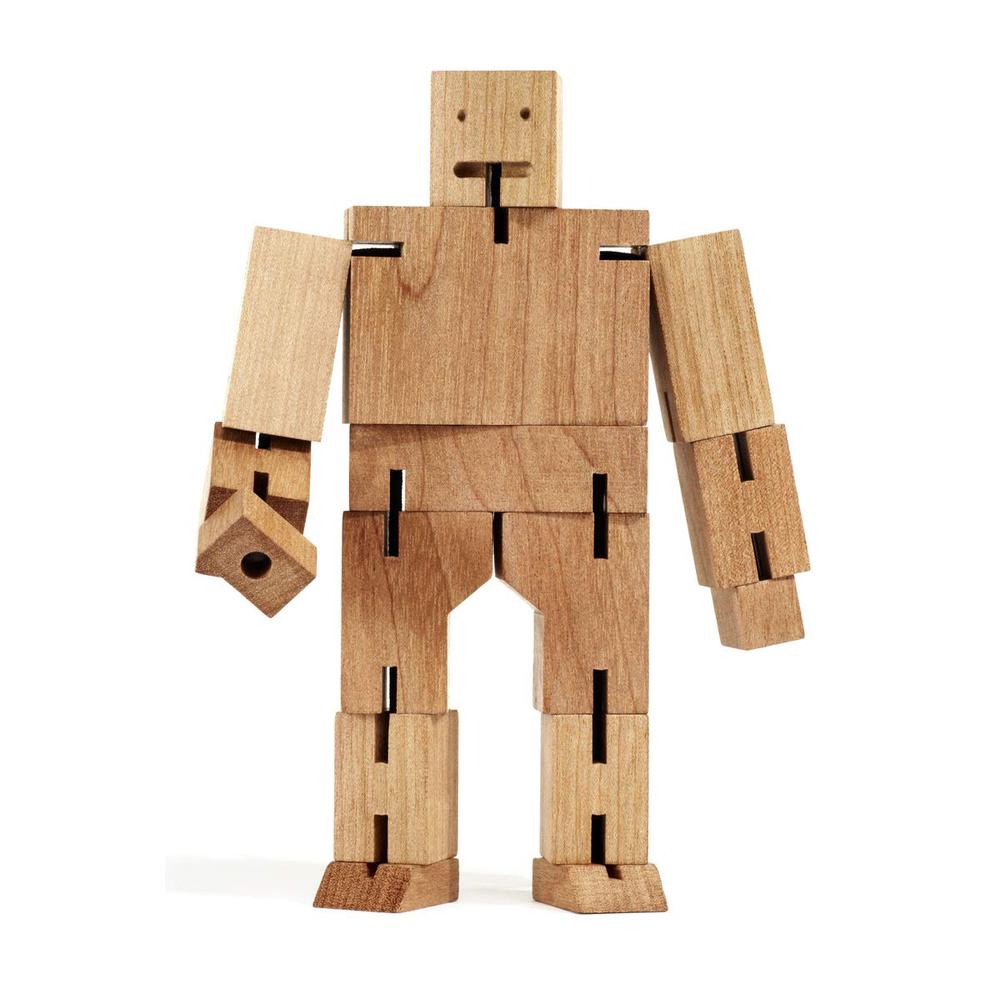 Cubebot Medium Robot Toy (Natural) - Areaware Free Shipping Cubebot Medium Robot Toy (Natural) - Areaware Free Shipping