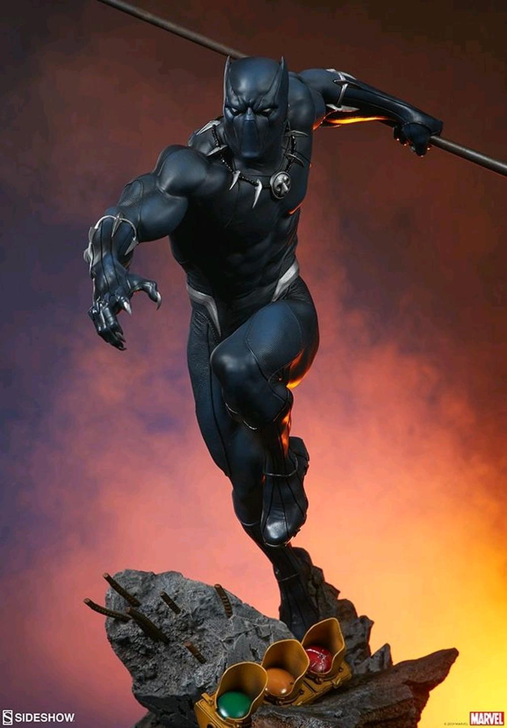 black panther movie statue