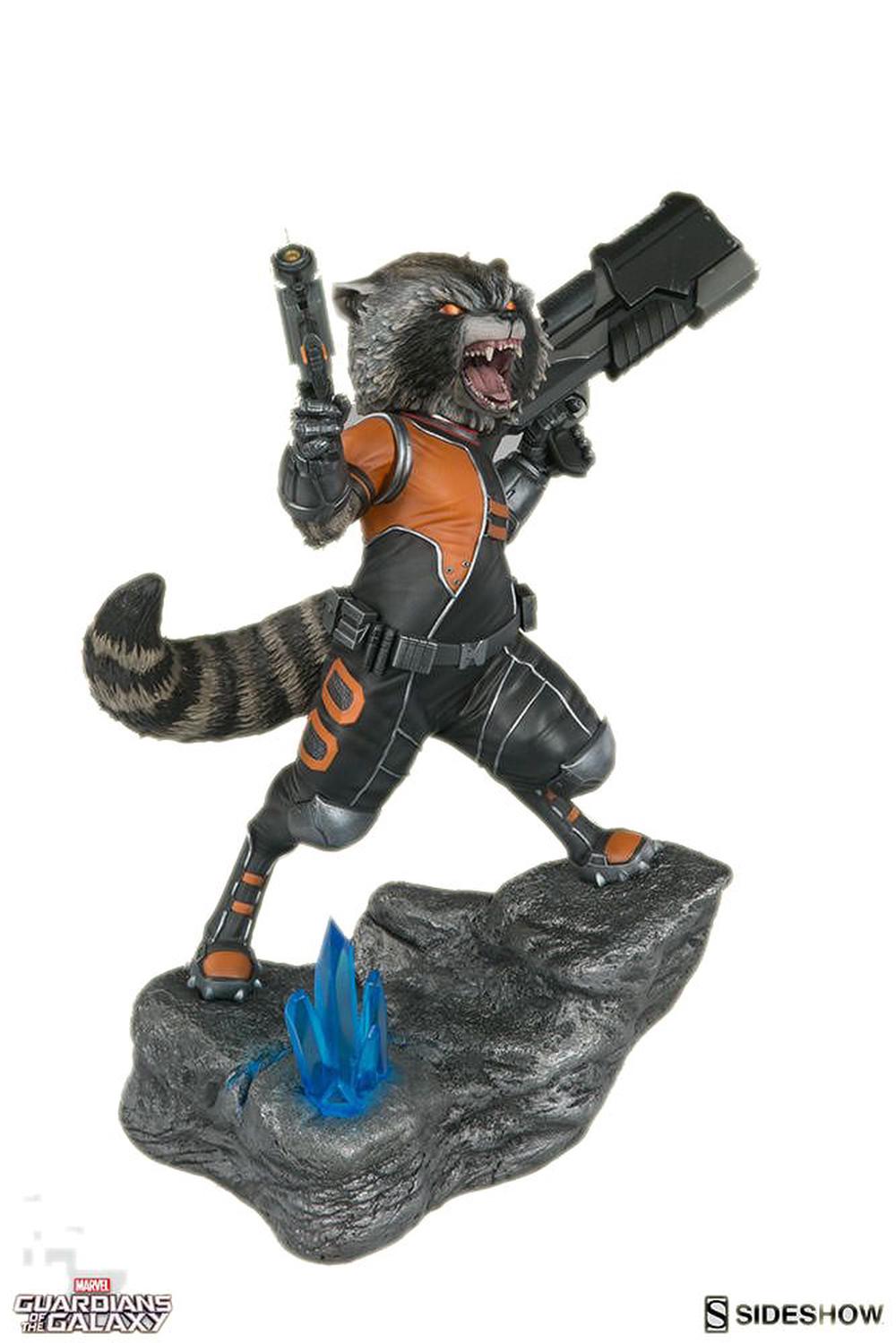 life size rocket raccoon statue