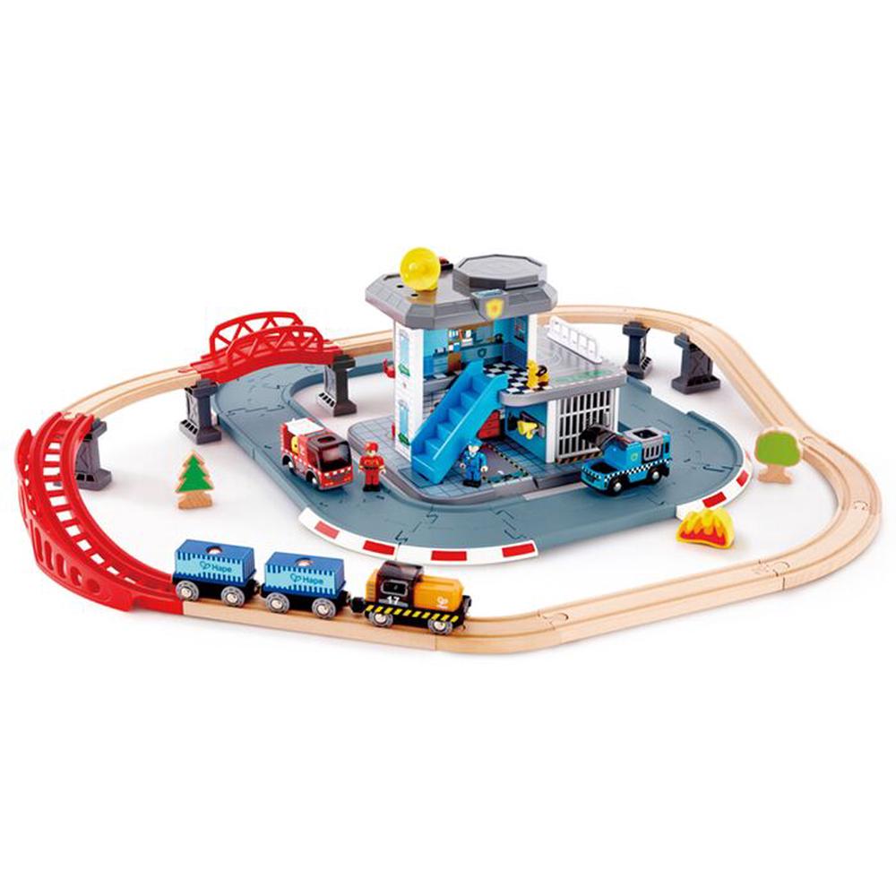 hape emergency services vehicle playset
