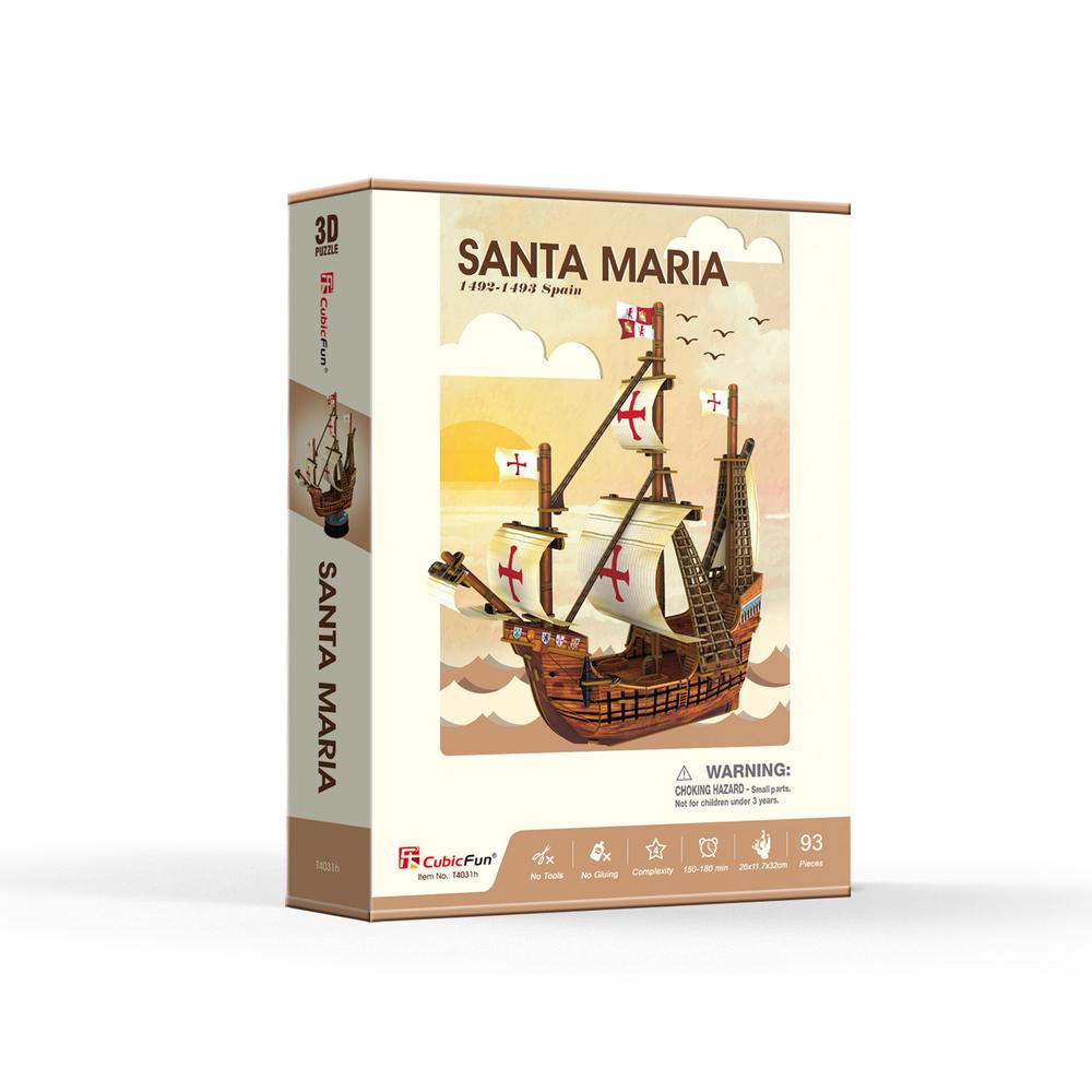 113 Pieces CubicFun T4008h Santa Maria Vessel Models 3D Puzzle