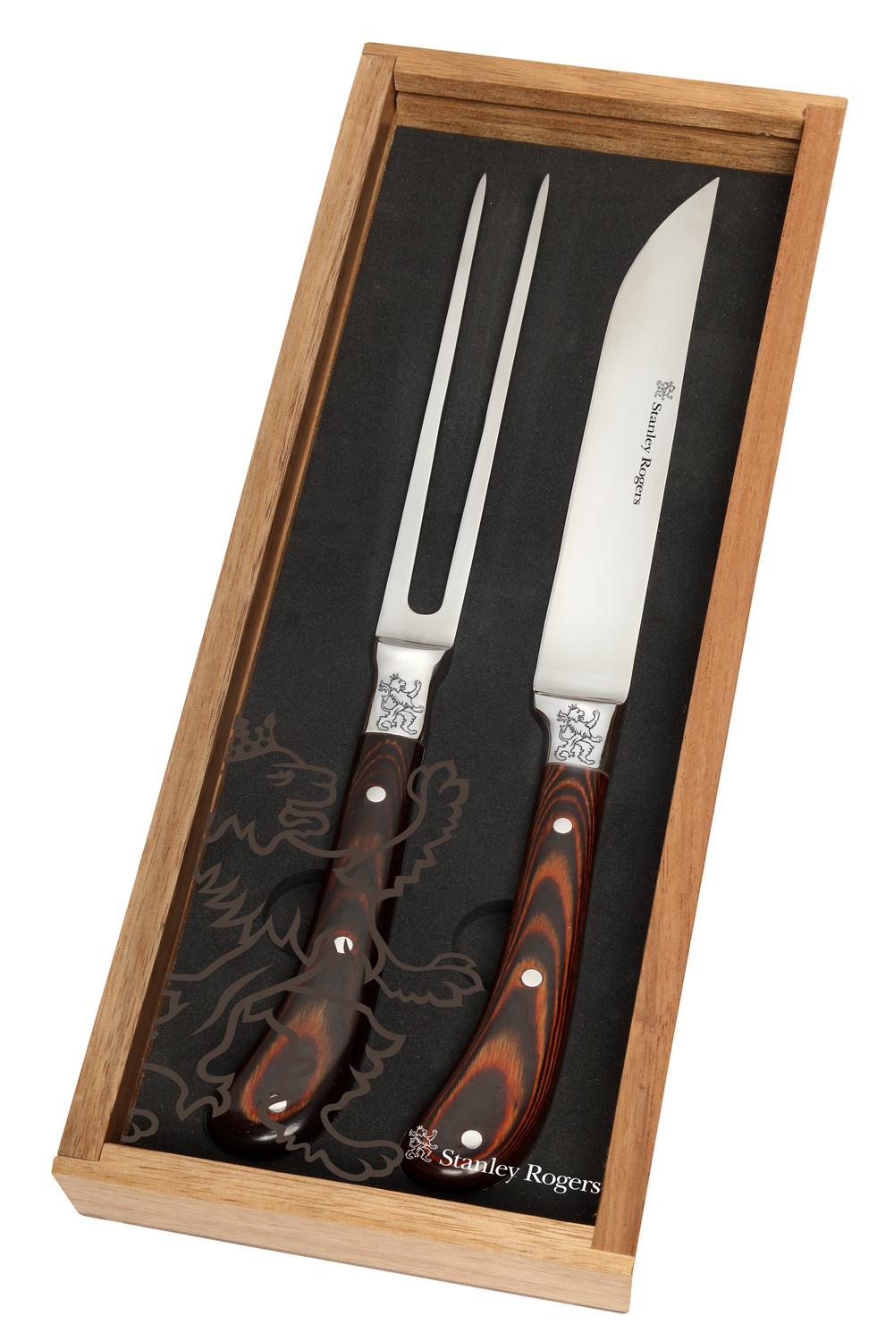 Stanley Rogers Pistol Grip Woodland Carving Set, 2 Piece Free Shipping