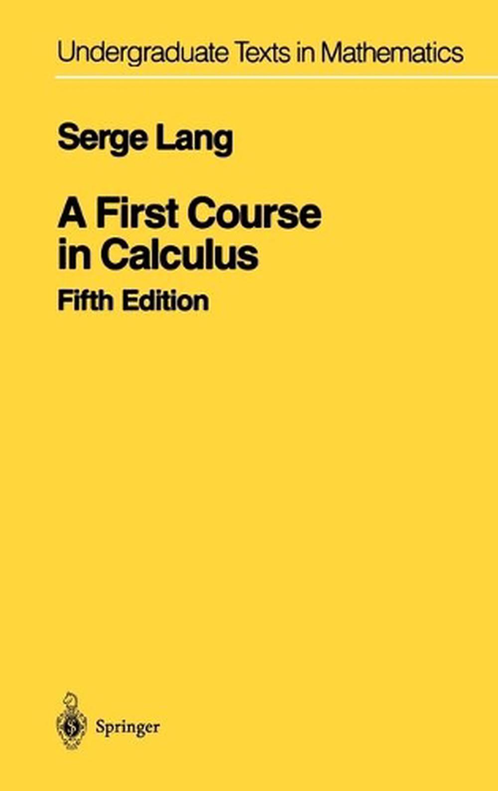 A First Course in Calculus by Serge Lang (English) Hardcover Book Free