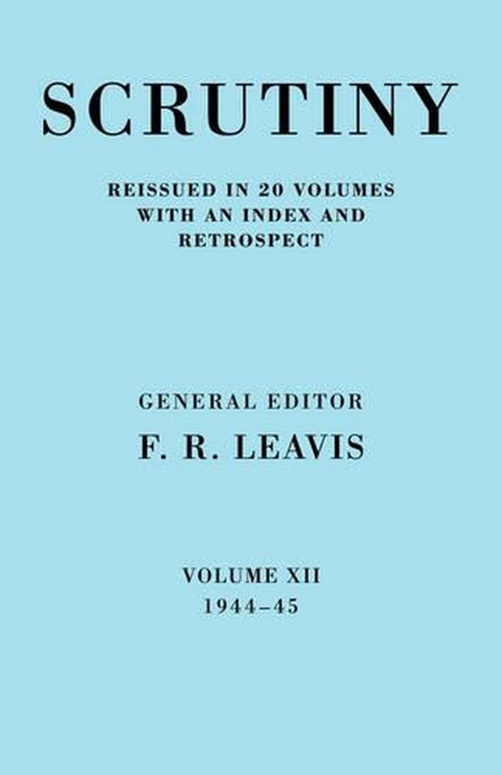 Scrutiny A Quarterly Review Vol. 12 194445 (English) Paperback Book Free Shipp 9780521068017