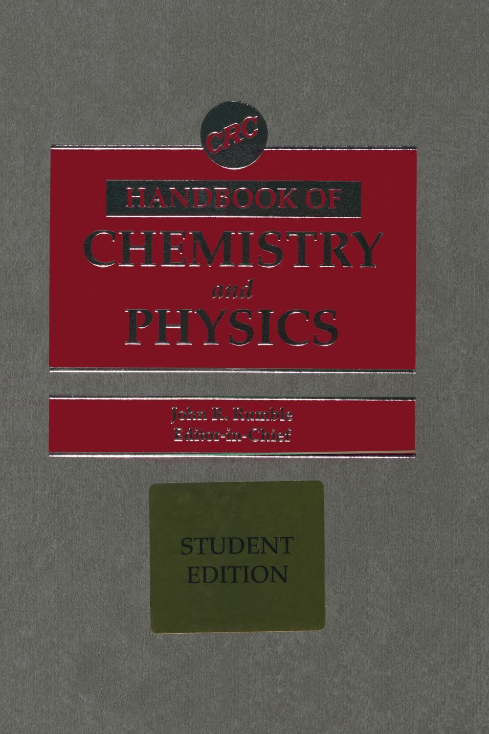 CRC Handbook of Chemistry and Physics, Student Edition A