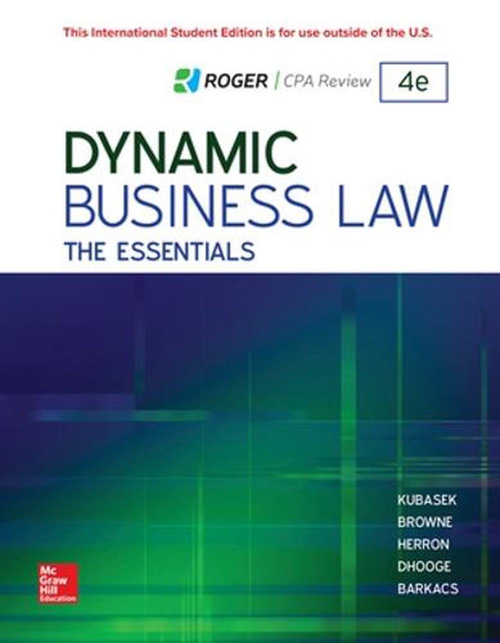 Dynamic Business Law the Essentials by Nancy Kubasek Paperback Book