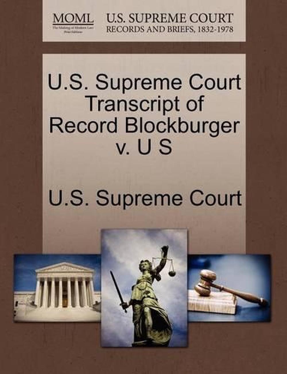 U.S. Supreme Court Transcript of Record Blockburger v. U S (English
