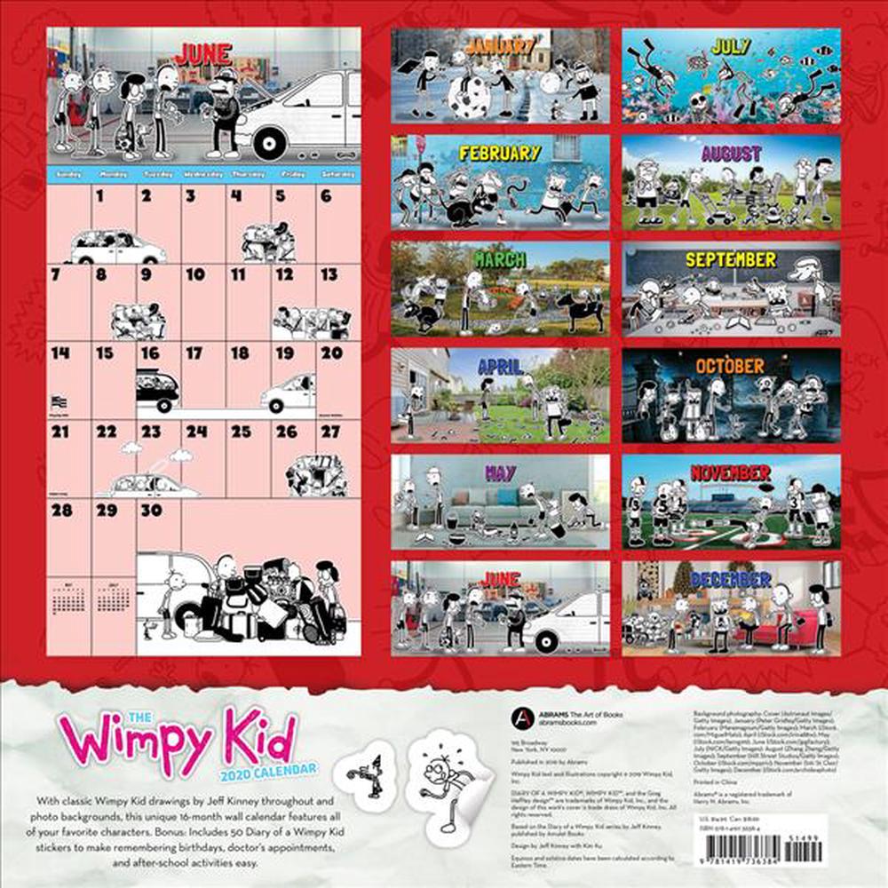 Wimpy Kid 2020 Wall Calendar by Jeff Kinney (English) Wall Book Free
