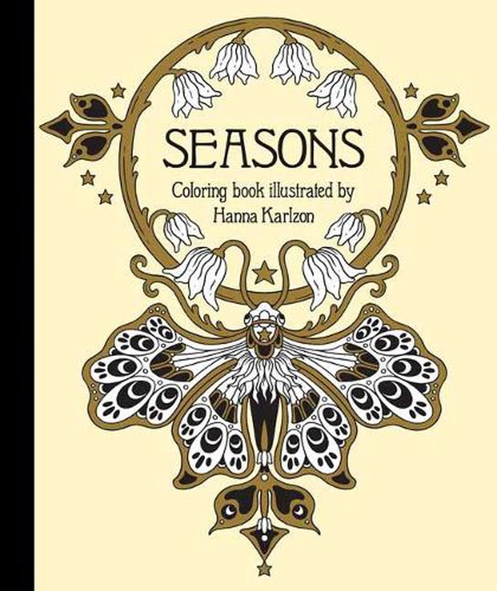 Seasons Coloring Book by Hanna Karlzon Hardcover Book Free Shipping