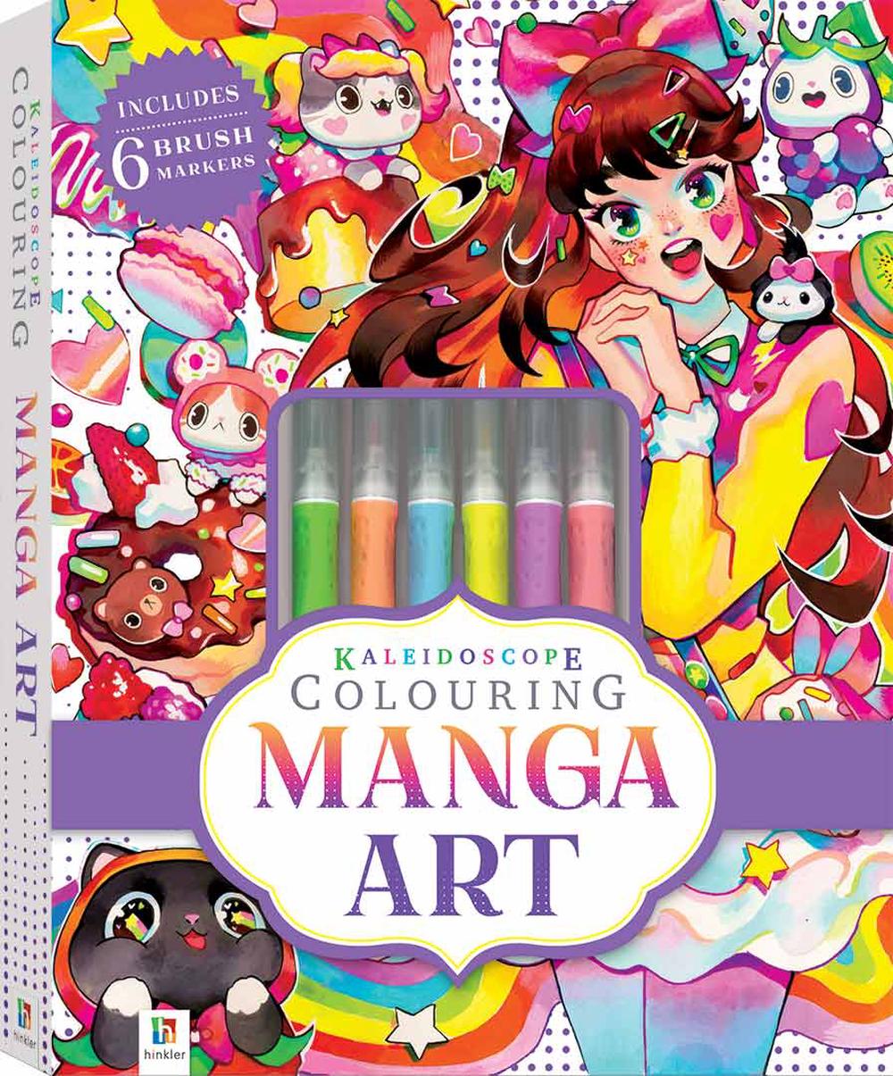 Kaleidoscope Colouring Kit Manga by Hinkler Books Hinkler Books Free