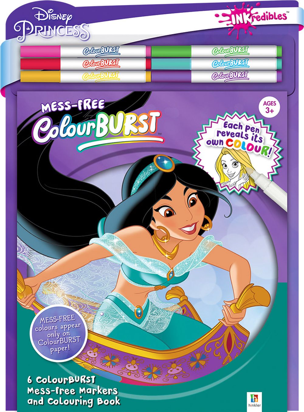 COLOUR BURST DISNEY Princess Colouring Kit By Hinkler Pty Ltd Paperback colour-burst-disney-princess-colouring-kit-by-hinkler-pty-ltd-paperback