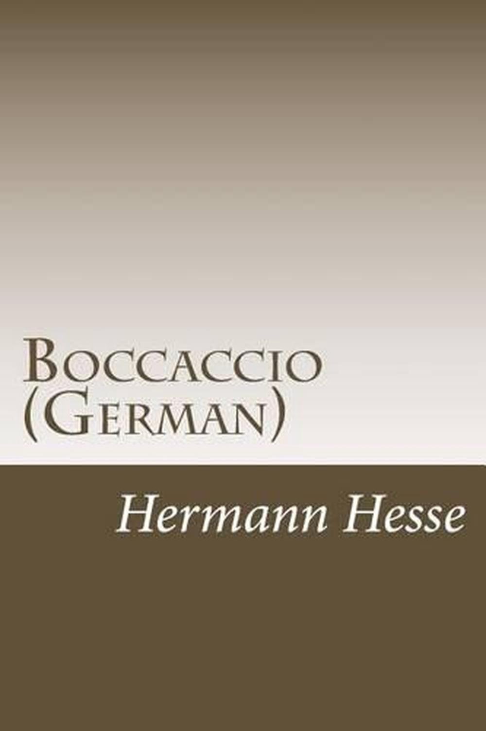 Boccaccio (German) by Hermann Hesse (German) Paperback