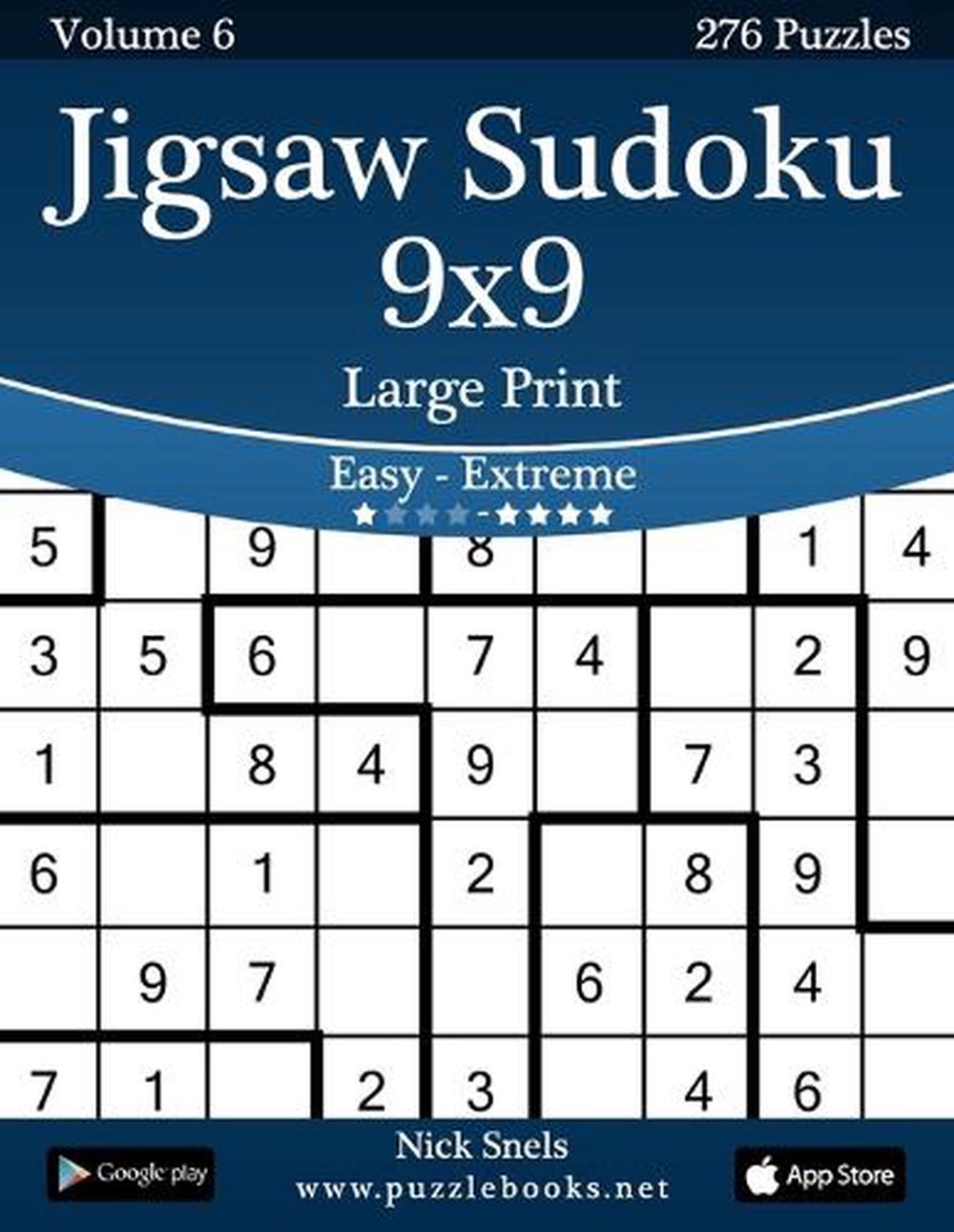 jigsaw sudoku 9x9 large print easy to extreme volume 6