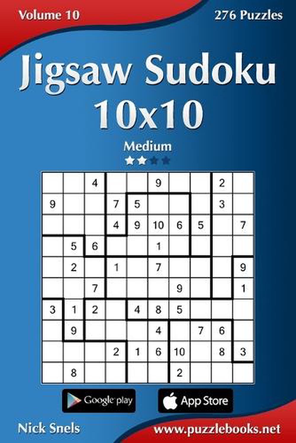Jigsaw Sudoku 10x10 Medium Volume 10 276 Puzzles by Nick Snels