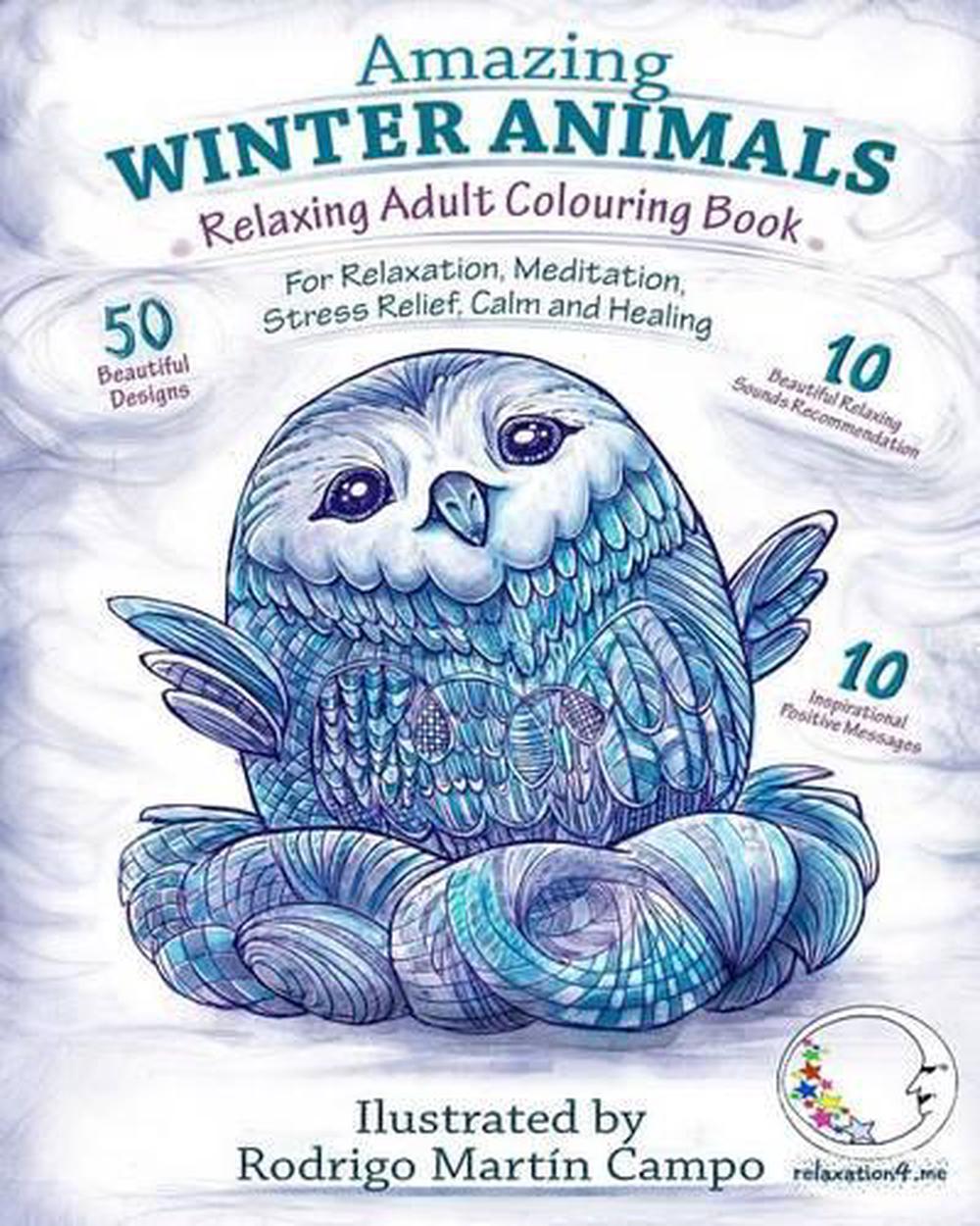 Relaxing Adult Coloring Book Amazing Winter Animals For -4891