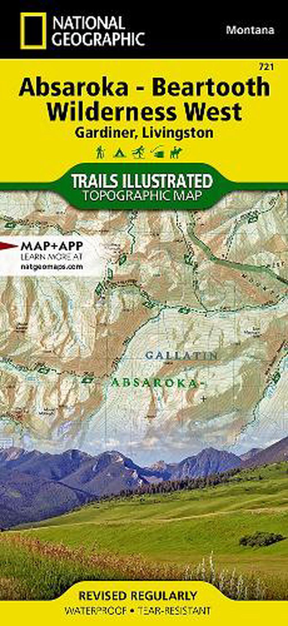 Absaroka Beartooth Wilderness West, Montana Topographic Map Gardiner