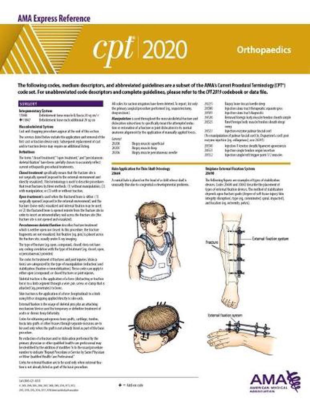CPT 2020 Express Reference Coding Card Orthopaedics by American