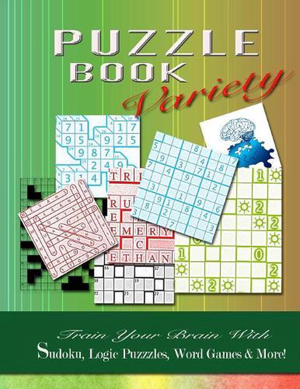 puzzle book variety train your brain with sudoku logic puzzles word