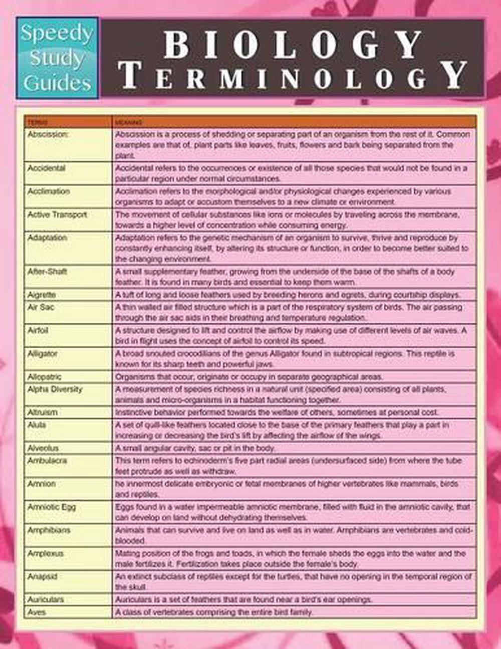 Biology Terminology By Speedy Publishing LLC (English) Paperback Book ...