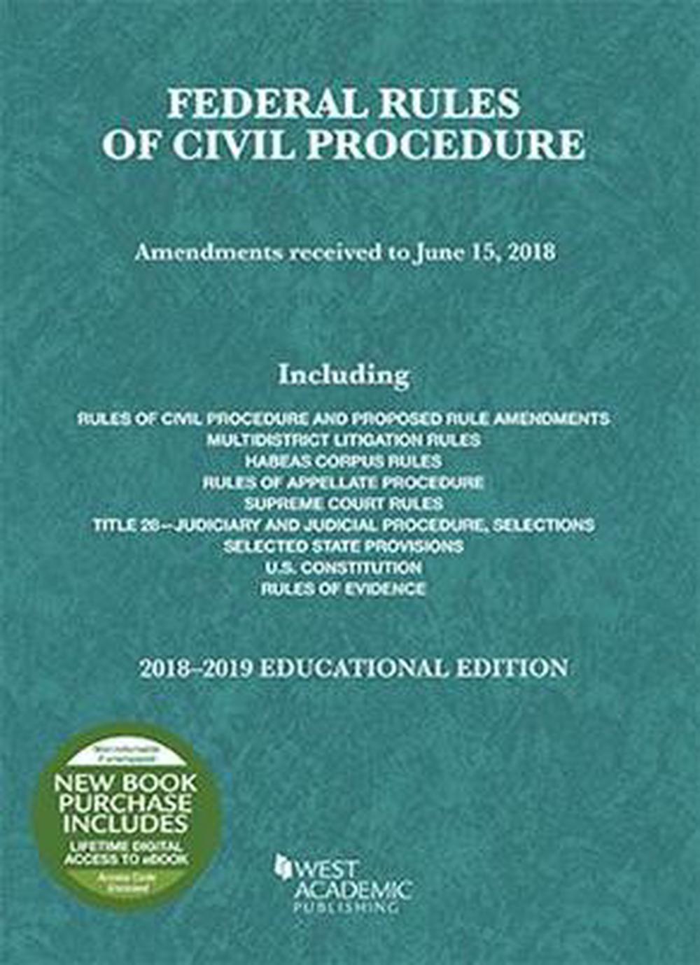 Federal Rules Of Civil Procedure, Educational Edition, 2018-2019 By ...