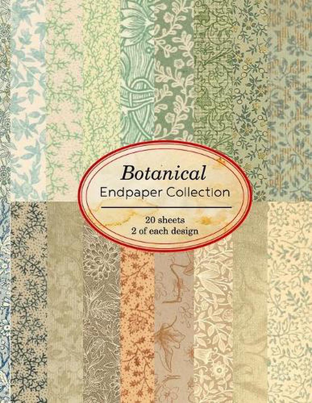 Botanical Endpaper Collection: 20 sheets of vintage endpapers for bookbinding an