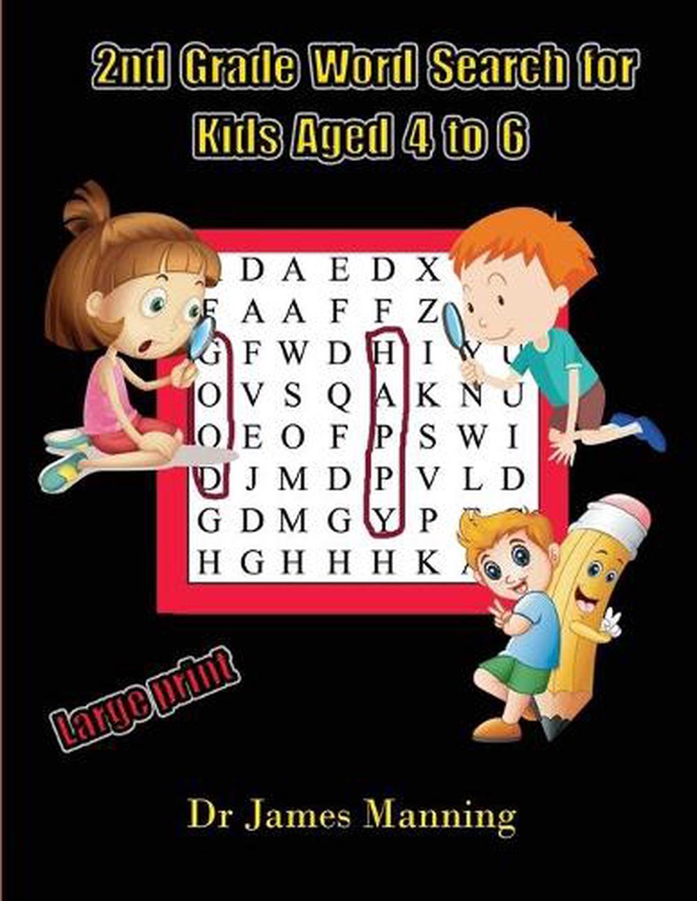 2nd grade word search for kids aged 4 to 6 a large print