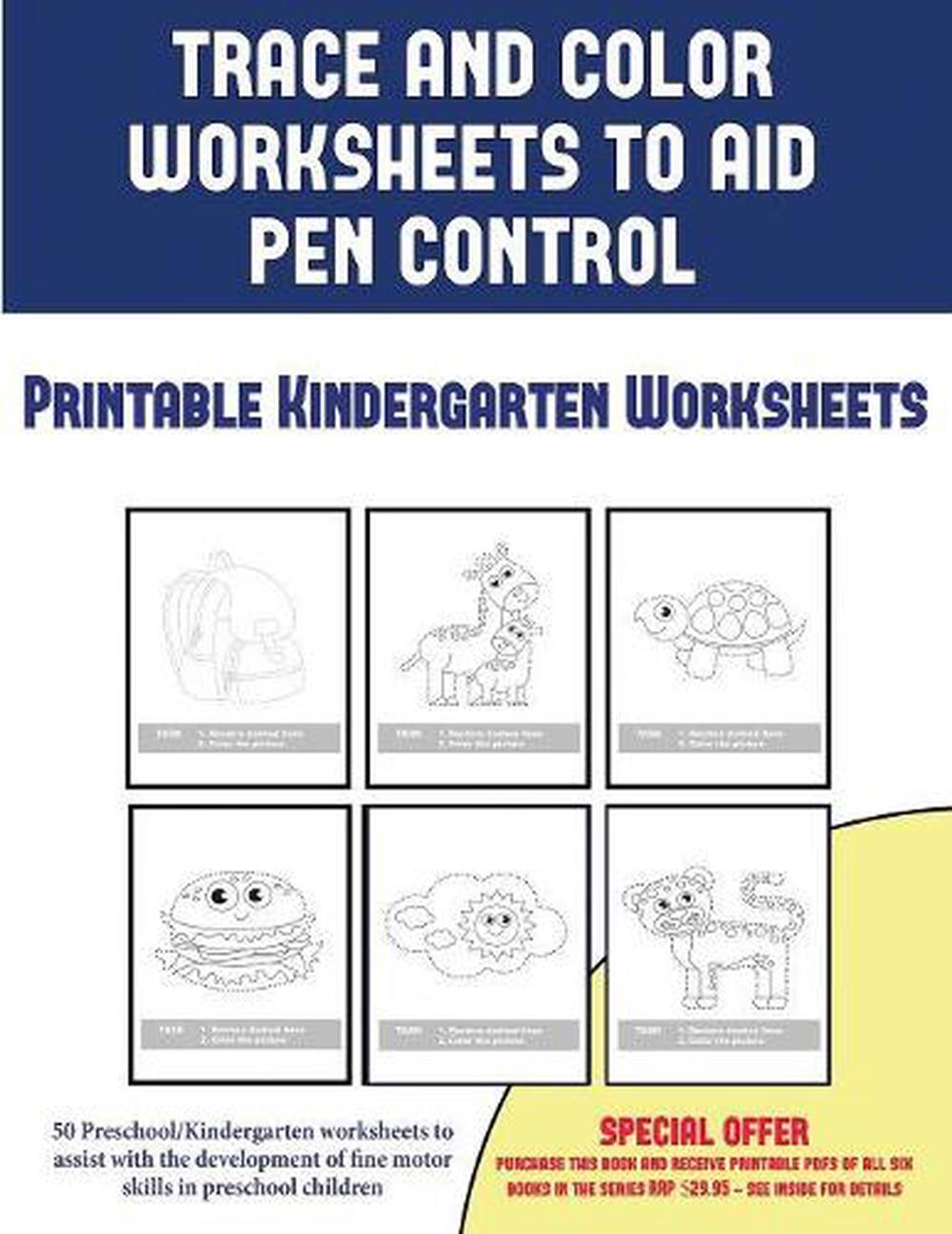 Printable Kindergarten Worksheets (Trace and Color Worksheets to