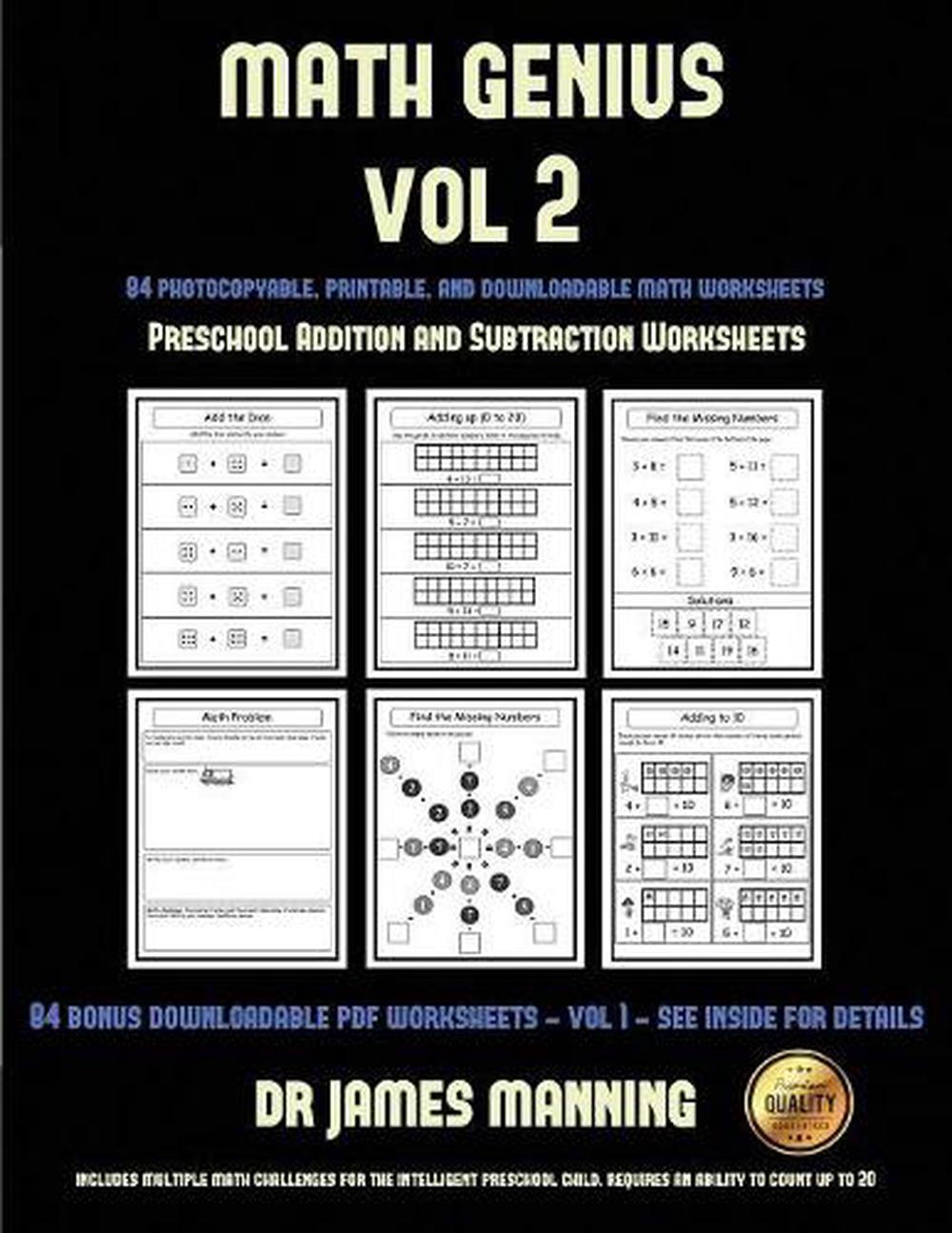 Details About Preschool Addition And Subtraction Worksheets Math Genius Vol 2 This Book Is - 