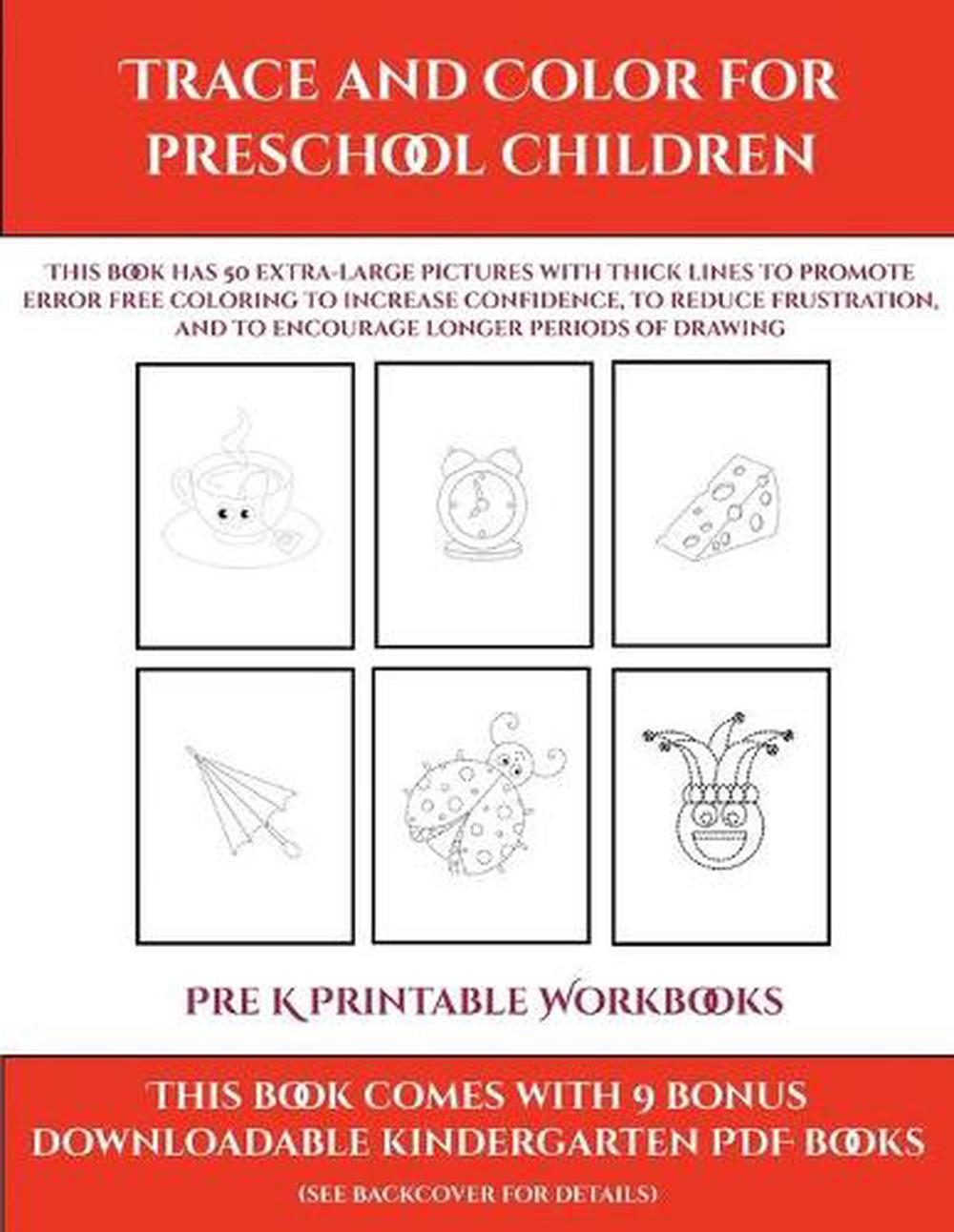 Pre K Printable Workbooks (trace and Color for Preschool Children