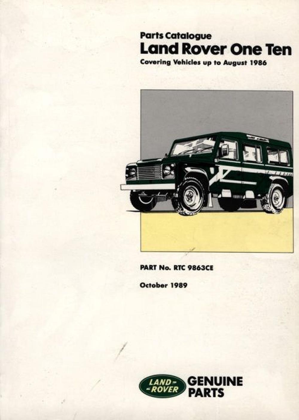 Land Rover 110 Parts Catalog ( by Brooklands Books Ltd (English