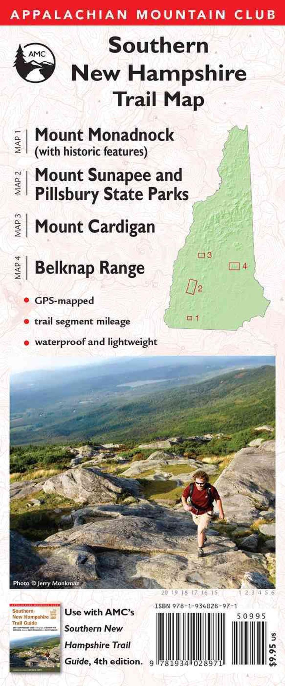 Southern New Hampshire Trail Map: Mount Monadnock (with Historic ...