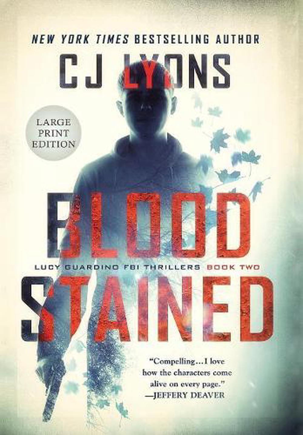 Blood Stained Large Print Edition by Cj Lyons Hardcover Book Free