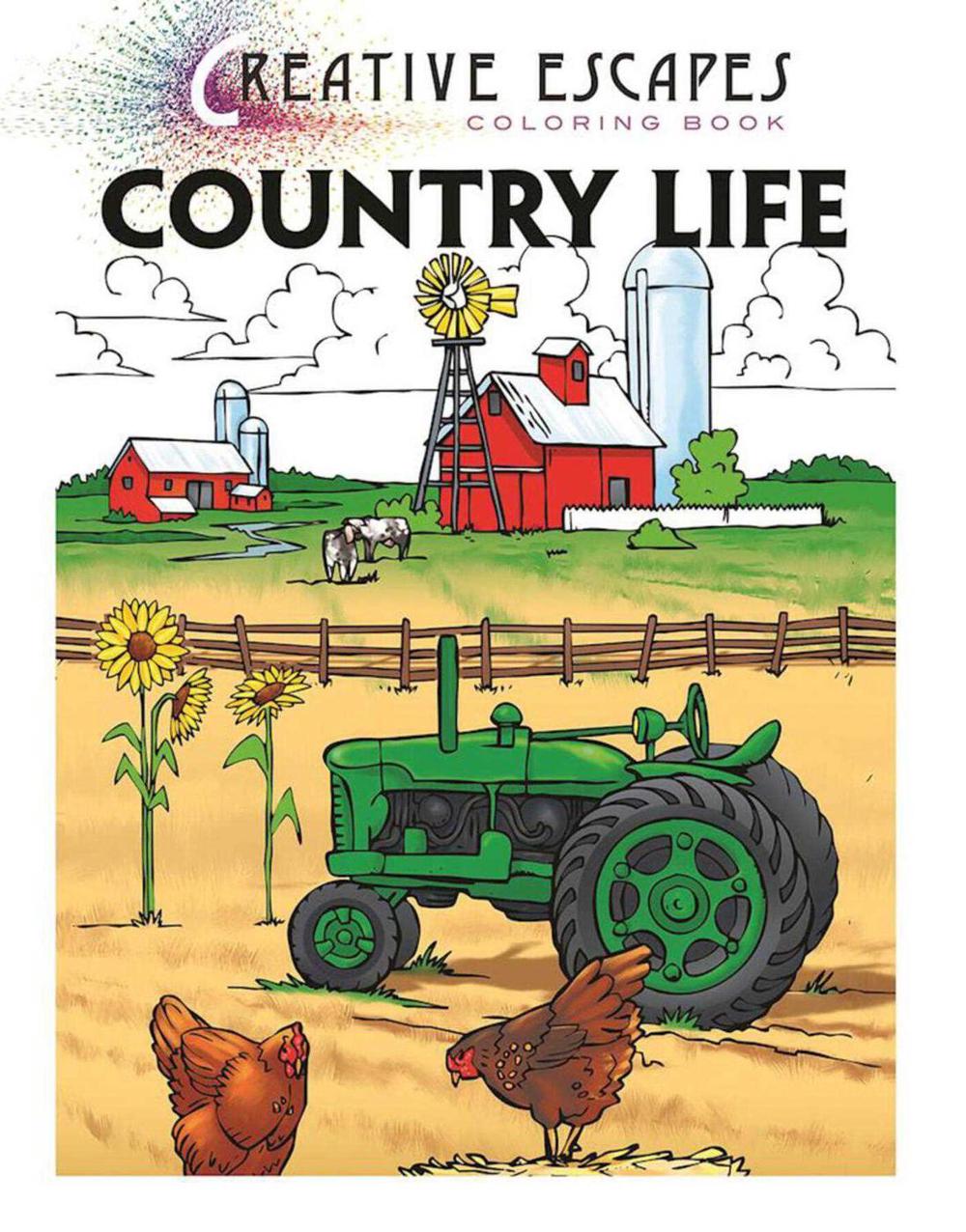 Creative Escapes Coloring Book: Country Life by Racehorse Publishing (English) P