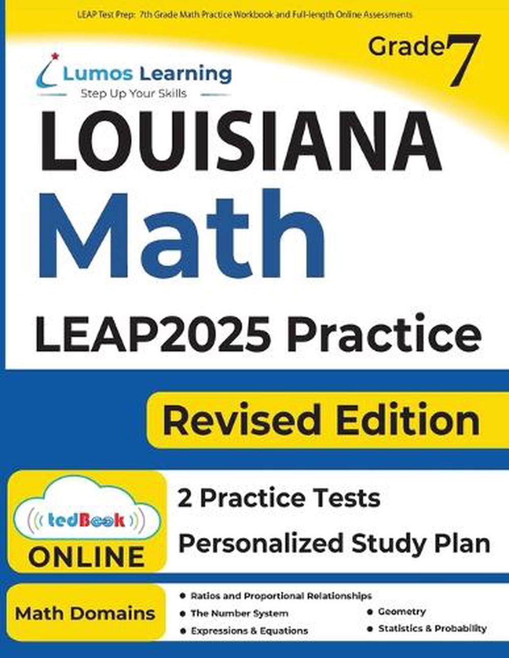 LEAP Test Prep 7th Grade Math Practice Workbook and Fulllength Online