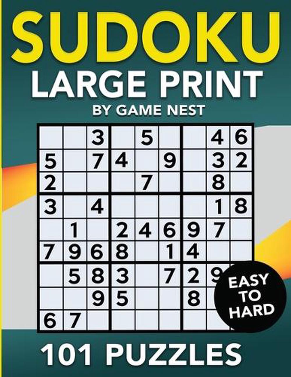 sudoku large print 101 puzzles easy to hard one puzzle per page easy