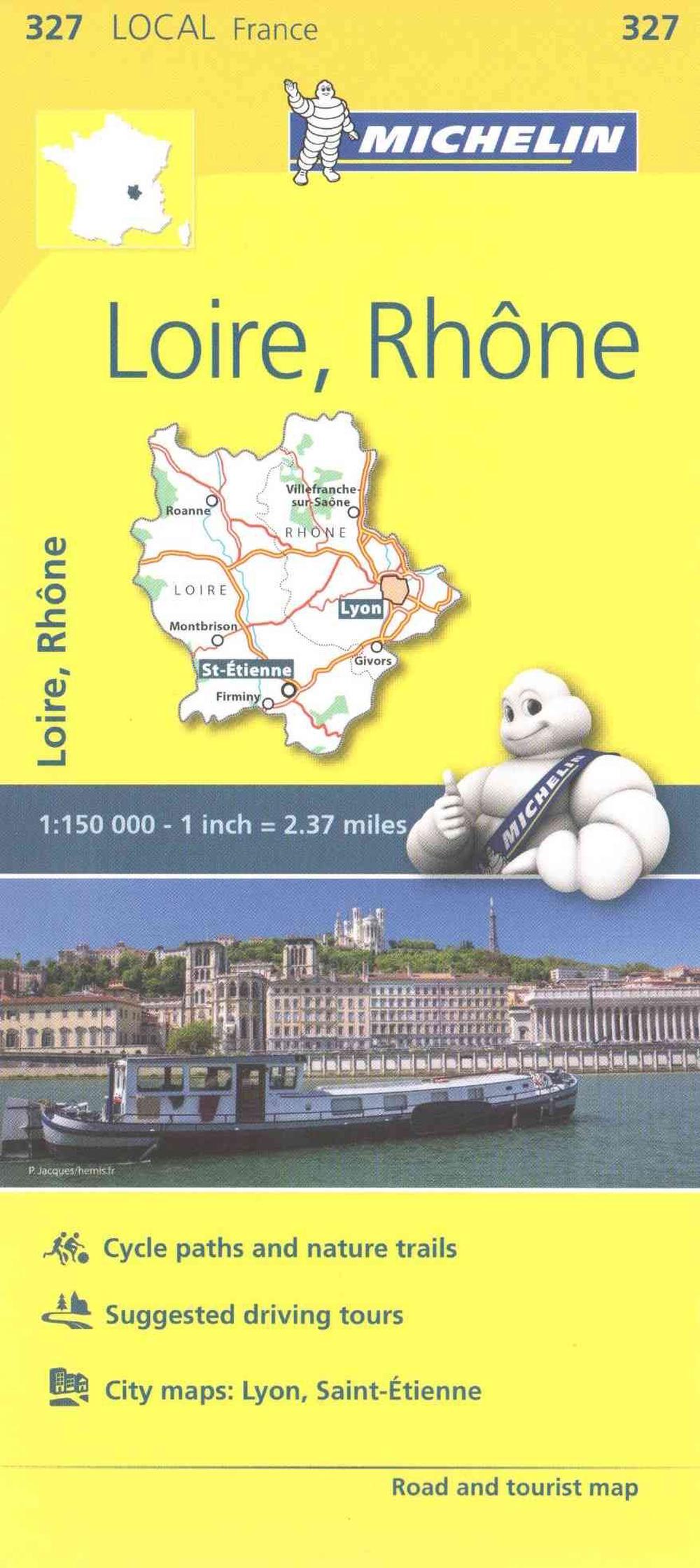 Loire, Rhone - Michelin Local Map 327 (English) Folded Book Free ...