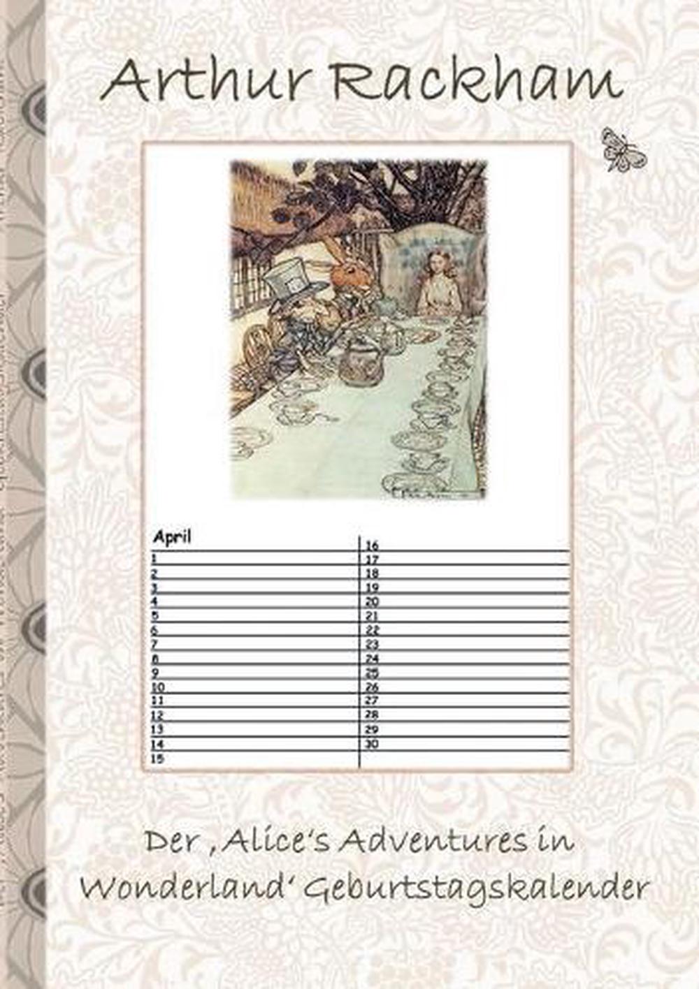 Alice S Adventures In Wonderland Geburtstagskalender Kalender Kunst Klassik Ebay